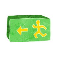 cartoon exit sign N19