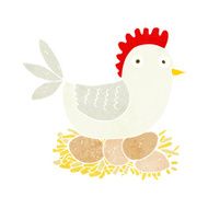 cartoon hen on eggs N9