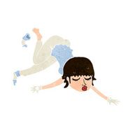 cartoon woman floating N10