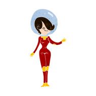 cartoon space woman N28