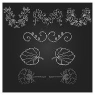 Hand Drawn wreath and design elements