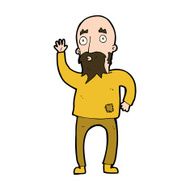 cartoon bearded man waving N9
