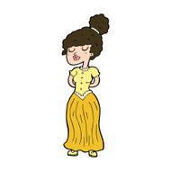 cartoon pretty victorian woman N11