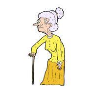 cartoon old woman N10