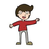 cartoon excited boy N154