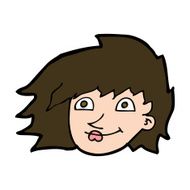 cartoon female face N148