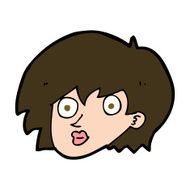 cartoon surprised female face N65