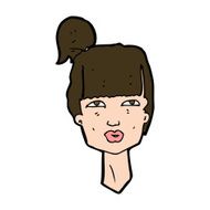 cartoon female head N11