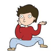 cartoon boy doing crazy dance N11