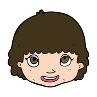 cartoon happy female face N181
