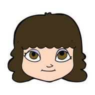 cartoon happy female face N182