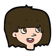 cartoon happy female face N184