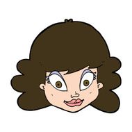 cartoon happy female face N185