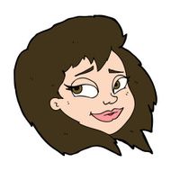 cartoon happy female face N186