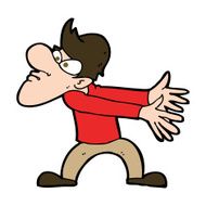 cartoon annoyed man gesturing N11