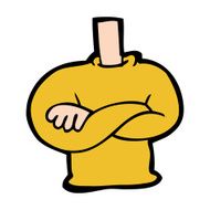 cartoon folded arms body N11