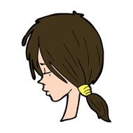 cartoon girl looking thoughtful N10