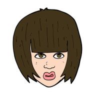 cartoon annoyed girl with big hair N10