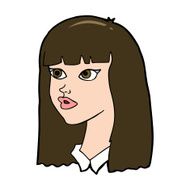 cartoon pretty girl with long hair N11