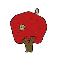 cartoon tree with birdhouse N9