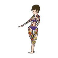 cartoon bikini girl covered in tattoos N9