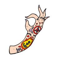 cartoon tattoo arm N13