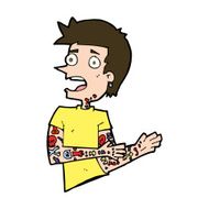 cartoon man with tattoos N10