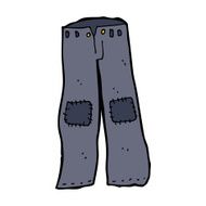 cartoon patched old jeans N27