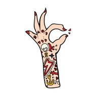 cartoon tattoo arm N14