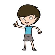 cartoon boy giving thumbs up symbol N15