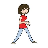 Cartoon Woman Walking N13