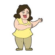 cartoon happy fat woman N7