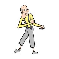 cartoon old man having heart attack N8