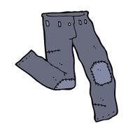 cartoon patched old jeans N29
