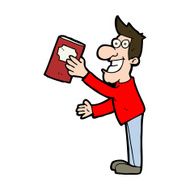 cartoon man with book N10