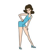 cartoon model woman posing N10