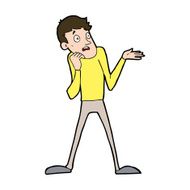 cartoon nervous man N154