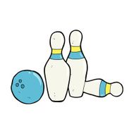 Cartoon Bowling Ball And Skittles N8