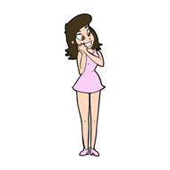 cartoon excited woman N135