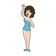 cartoon dancing woman N51