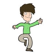 cartoon happy man dancing N36