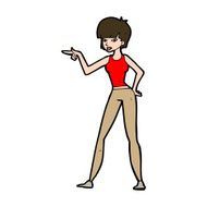 cartoon woman pointing N215
