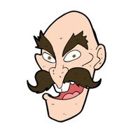cartoon evil old man face N11
