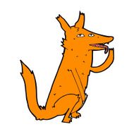 cartoon fox licking paw N4