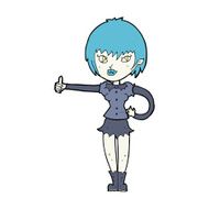 cartoon vampire girl giving thumbs up sign N20
