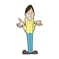 Cartoon Man Shrugging Shoulders N63