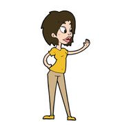 Cartoon Woman Waving N341