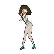 cartoon surprised woman N238
