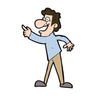 cartoon man pointing and laughing N36