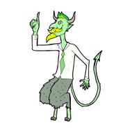 cartoon demon boss in shirt and tie N5